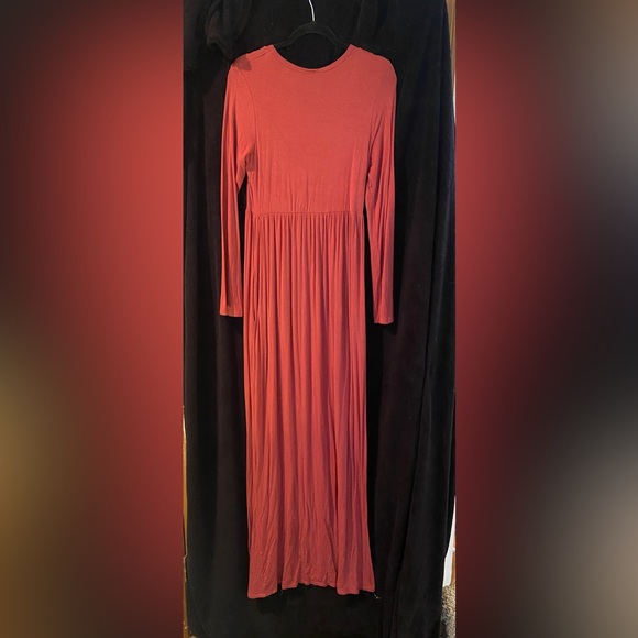 Bellamie Maroon Long Sleeve Long Maxi Dress - Picture 2 of 2